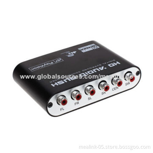 6 RCA Outputs Digital Audio Decoder 5.1 with 120dB Signal to NoiseNew